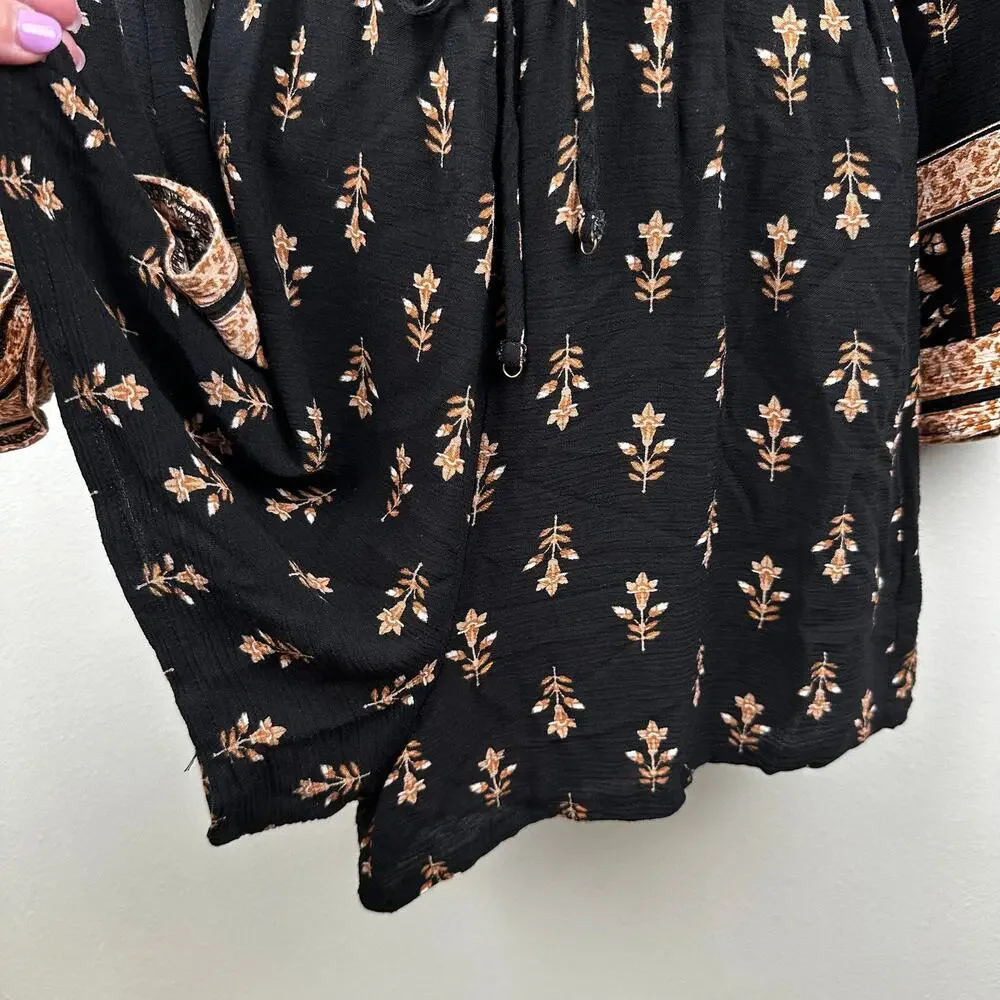 Sadie & Sage Romper Floral Long Sleeve Small Forest Fairy Boho Prairie